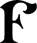 'F' with altered proportions
